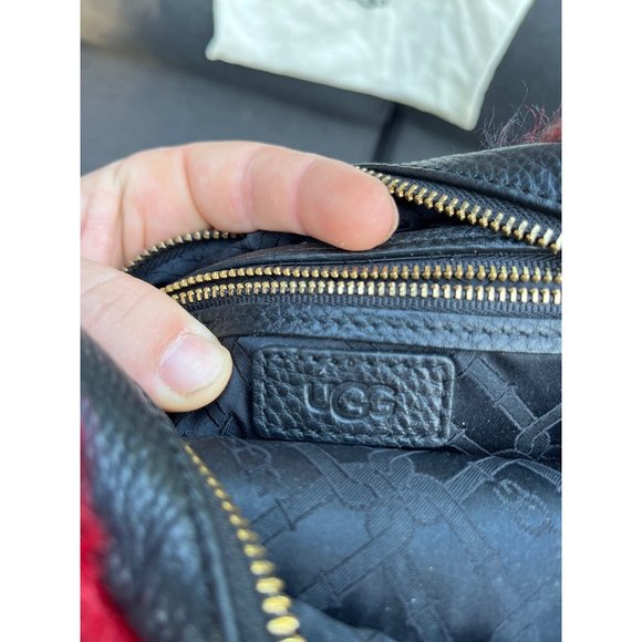 UGG Janey Patchwork Leather Crossbody with Colorful Faux Fur 1093560 - Picture 8 of 10